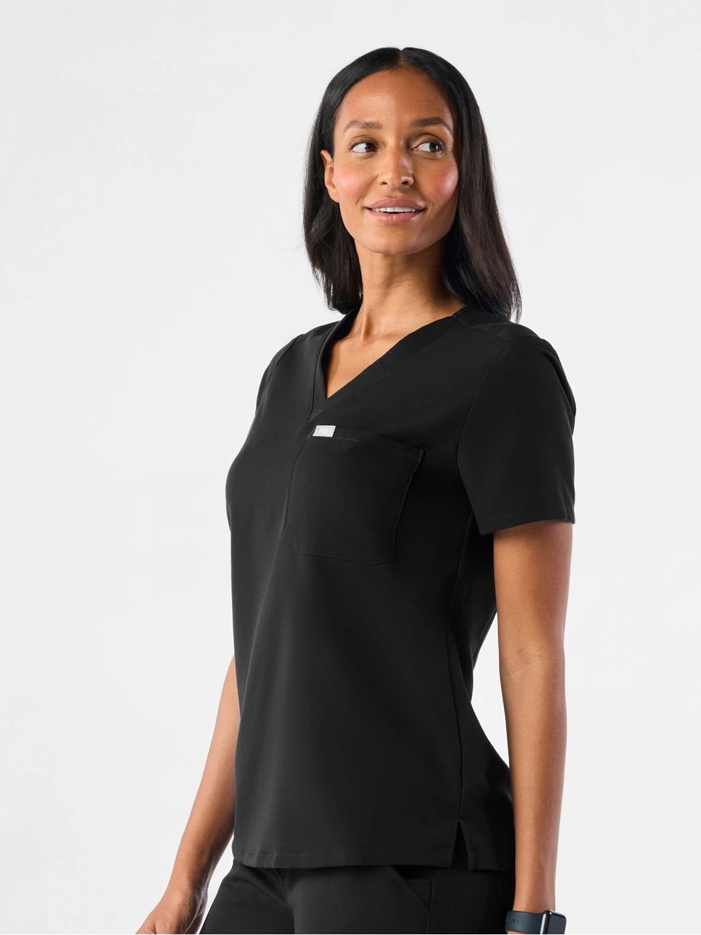 Figs Women’s Black V-Neck Scrub Top (4 Shirts)